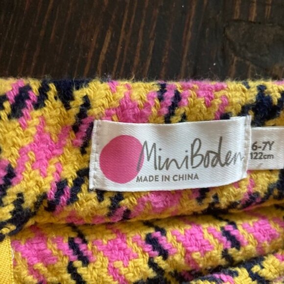 EUC Mini Boden Yellow Check/Dachshund skirt 6-7 - Picture 4 of 4